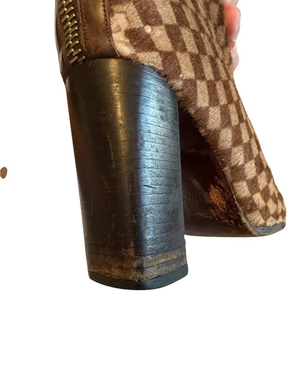 Louis Vuitton Damier Pony Hair Knee High Boot